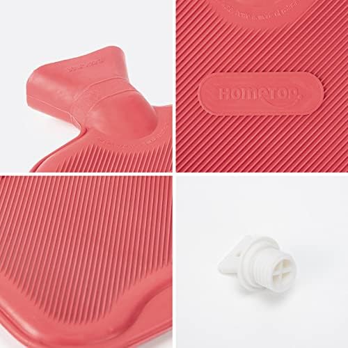 HomeTop Premium Classic Rubber Hot or Cold Water Bottle with Cute Stuffed Bear Cover