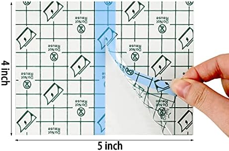 150 Pieces Stretch Adhesive Bandages Transparent Film Dressing Bandages Waterproof Adhesive (3. 9 x 5. 1 Inch)