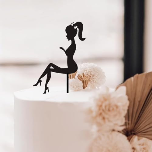 10PCS Lady Girl Cake Toppers Acrylic High Heels Bride to Be Cake Topper for Girls Birthday Bridal Engaged Wedding Party Dessert Baking Cake Decorations