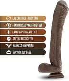Blush Dr. Skin Mr. Ed 13" Huge Realistic Dildo w/Balls, Thick Veiny Cock - PVC Suction Cup, Harness Compatible - Deep Penetration & Extreme Pleasure Adult Sex Toy for Women, Men, Couples -(Chocolate)