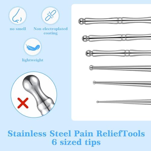 3 Pcs Acupuncture Pen Acupressure Pen Facial Reflexology Tools for Muscle Tension and Pain Relief Stainless Steel Double Headed Face Stick Fascia Tool Deep Tissue Massage Tool