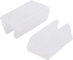 20Pcs 8mm/0.3" Dia. Non-Slip Plastic Chair Foot U Shaped Floor Glides Tubing Caps Cover White