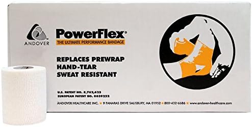 PowerFlex Self Adherent Tape, Latex, Athletic Tape, White, 3", 16 Rolls per Case