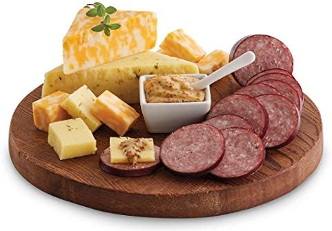 Harry & David Ultimate Meat And Cheese Gift Box, Food Gift Basket, Charcuterie Platter With 4 Cheese Blocks, 4 Sausages, 5 Sets Of Crackers, Sesame Sticks, Relish & Honey Mustard Sauces