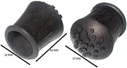 12 x Walking Stick Crutch Frame Ferrule Black Rubber 1 INCH 25MM ID