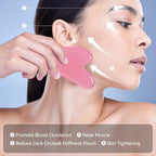 FDKJEJC Body Gua Sha Tool Cellulite Guasha Tool for Body Body Massage Tools (Natural Resin) Lymphatic Drainage Tool Guasha Tool for Face，Back, Legs, Women's Body Shaping Tools (Pink)