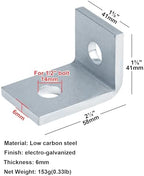 heneng 8 Pcs 2 Hole Cross Corner Angle Bracket for 1-5/8" Strut Channel, 90 Degree Fitting Strut Connector, 1/4" Thick