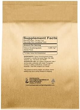 Pure Original Ingredients Cissus Quadrangularis (1lb) Traditional Herbal Supplement, Veldt Grape, Non-GMO, Lab-Verified