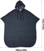 Wheelchair Cape,Hooded Warm Wheelchair Poncho,Winter Cold-Proof Windproof Fleece Shawl.for Adults,Elderly,Mobility Impaired Outdoor Wear(Gray)