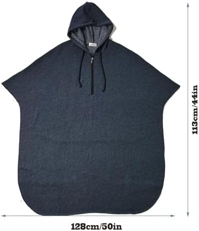 Wheelchair Cape,Hooded Warm Wheelchair Poncho,Winter Cold-Proof Windproof Fleece Shawl.for Adults,Elderly,Mobility Impaired Outdoor Wear(Gray)