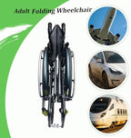 Ultra Lightweight Wheelchair(25Lbs) Folding Sports Wheelchairs with Handbrakes, Quick Release Rear Wheels and Anti-Tip Wheels(Red,16.9in Seat Width)