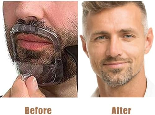 Beard Shaper Goatee Mustache Grooming Tool Face Hair Styling Template for Man - Transparent - 5 PCS/Set (Transparent)