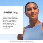 THORNE - 5-MTHF - Methylfolate (Active B9 Folate) Supplement - Supports Cardiovascular Health, Fetal Development, Nerve Health, Methylation & Homocysteine Levels* - 60 Servings - 5-MTHF 1mg