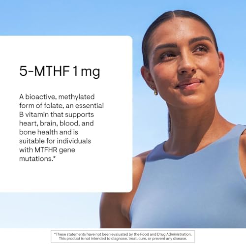 THORNE - 5-MTHF - Methylfolate (Active B9 Folate) Supplement - Supports Cardiovascular Health, Fetal Development, Nerve Health, Methylation & Homocysteine Levels* - 60 Servings - 5-MTHF 1mg