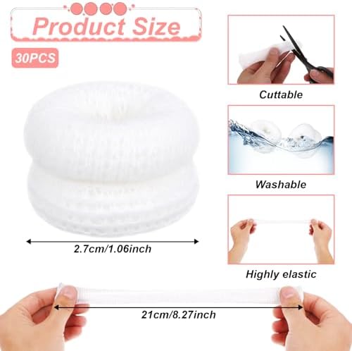 30Pcs Finger Bandage Elastic Breathable Cotton Finger Cots Tubular Fingertip Protector Reusable Thumb Bandage for Finger Sprains First Aid Scald Protection Gardening Work(White)