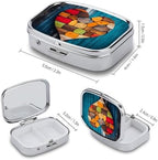 Pill Box Pill Case for Woman Weekly Pill Organizer Wooden Wall Center Small Pillbox Pill Container with 3 Compartments Portable Vitamin Holder Boxes for Travel Medicine Organizer