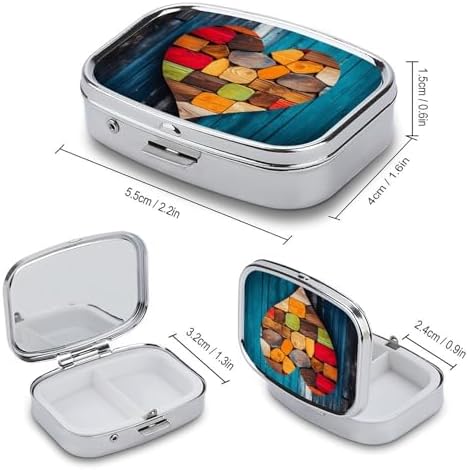 Pill Box Pill Case for Woman Weekly Pill Organizer Wooden Wall Center Small Pillbox Pill Container with 3 Compartments Portable Vitamin Holder Boxes for Travel Medicine Organizer