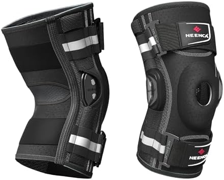 NEENCA Professional Knee Brace for Knee Pain, Hinged Knee Support with Removable Dual Side Stabilizers, Strong Stability for Joint Pain Relief, Arthritis, Meniscus Tear, ACL, PCL, MCL, Runner, Workout