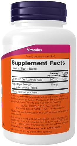 NOW Supplements, Vitamin C-500 with Rose Hips, Antioxidant Protection*, 250 Tablets