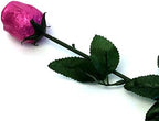 Valentine Gift Pink Foiled Belgian Milk Chocolate Color Splash Long Stem Rose Bouquet - Pack of 20