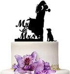 Mr And Mrs Wedding Cake Toppers Bride And Groom With Dog Silhouette Party Engagement Decoration