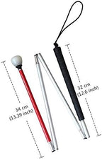 White Cane Aluminum Mobility Folding Cane for The Blind (Folds Down 4 Sections) (123 cm (48.4 inch))