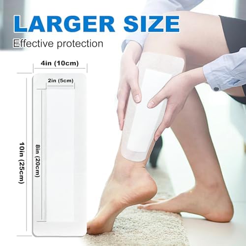 Ceeport Island Dressing Bordered Gauze 4"x10", 25 Individually Packed Non-Stick Pad in Center with Adhesive Border,Soft & Highly Absorbent Medical Grade Dressing Gauze Pad for Wound Care and First Aid