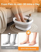 Ionic Foot Bath Detox Machine,Foot Detox Foot Bath Soak Tub with 2 Arrays,80 Disposable Foot Bath Liners,Detox Sea Salt,Folding Foot Spa Bucket,Home Salon-Level Foot Soaking Tub