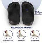 Pure Stride Therapeutic Flip Flops, Orthotic Thong Sandals for Plantar Fasciitis, Metatarsal and Heel Spurs, Feet Pain Relief and Arch Support - Black, Men’s Size 8/Women’s Size 9