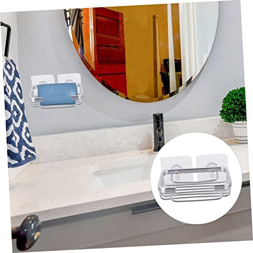 Cabilock Space Aluminum Punch Self Draining Soap Dish Holder for Bar Soap Rust Resistant Aluminum Rack with Slatted Design for Bathroom and Kitchen Wall Mount Storage