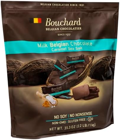 Bouchard Belgian Milk Chocolate Caramel Sea Salt Napolitains 35.3 OZ (2.2 LB/1KG)