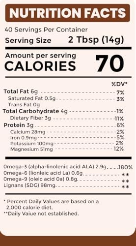 Sown and Grown Ground Flaxseed - 20oz | Natural Golden Flax Seeds Powder | Smoothies, Baking & Weight Management | Omega-3 Rich