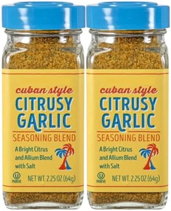 Cuban Style Citrusy Garlic Seasoning Blend 2.25 oz (64g) - 2 COUNT (2 COUNT, Cuban Style Citrusy Garlic Seasoning Blend)