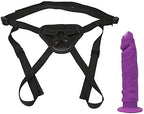 Small Size Double Pleasure Realistic Silicone Soft Smooth Toys for Couples, Adjustable Waist Pants for Women to Use on Men, Slim Thin CFV6TYH (Purple)