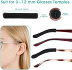 5 Pairs Knitting Glasses Ear Cushion, Soft Ear Cushions for Glasses,Non-Slip Elastic Eyeglasses Temple Tips Sleeve for Women and Man, Sunglasses Accessories(Black)