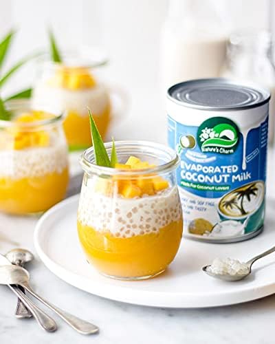 Nature's Charm Evaporated Coconut Milk, 0g Trans Fat, Vegan Friendly, Halal, Dairy Free, Gluten Free, 12.2 Fluid Ounce (Pack of 6)