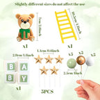 JeVenis Green Bear Cake Toppers Green Bear Cake Decoration Baby Bear Baby Shower Cake Topper Bears Train Cake Decoration Baby Shower Birthday Cake Decoration