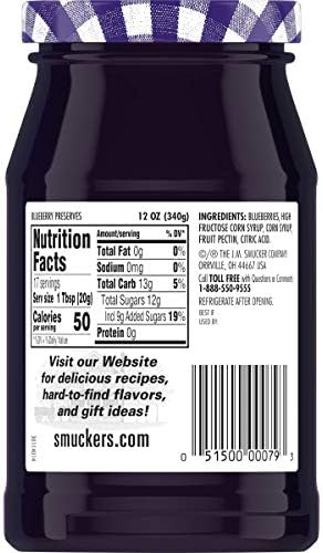 Smucker's Blueberry Preserves, 12 Ounces