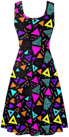 KiuLoam Womens Sleeveless Crew Neck Dresses Beach A-Line Dress Casual Party Flared Sundress Plus Size XS-4XL
