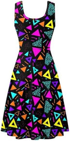 KiuLoam Womens Sleeveless Crew Neck Dresses Beach A-Line Dress Casual Party Flared Sundress Plus Size XS-4XL
