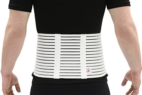 ITA-MED Breathable Elastic Back & Abdominal Support Brace – Unisex, 8” Wide, White, 2XL