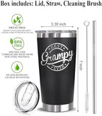 Best Grampy Ever Engraved Stainless Steel Toumbler - Father's Day Gifts - Christmas Gifts For Grampy - Birthday Gifts For Grampy - Gifts Frm Grandchildren, Granddaughter, Grandson - Gifts for Grandpa