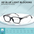 BLOEXCLU 6 Pack Reading Glasses for Women Men Blue Light Blocking Spring Hinge Computer Readers, Anti Eyestrain/Glare