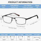 EYECEDAR 5 Pack Reading Glasses Men Ultra-thin Metal Frames Spring Hinges Readers for Men 2.0