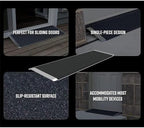 EZ-ACCESS - Door Threshold Ramp, Aluminum Wheelchair Ramp with Non-Slip Surface, Portable Stand Alone Doorway, Angled Entry Plate Threshold Ramp with Pre-Drilled Slots, 32" x 12", Black