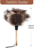 Ostrich Feather Duster 14" Natural Handheld Reusable Feathers Dusters with Wooden Handle for Cleaning Supplies Home Car Office(3PCS)