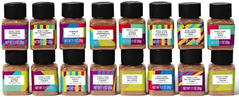 BomBombs, Hot Chocolate Mix Gift Set in Mini Bottles, Flavors Include Rocky Road, Pumpkin Pie, Chocolate Cherry, Peppermint Swirl, Salted Caramel Donut & More, Sampler Set of 16