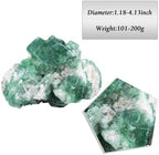 TUMBEELLUWA Natural Green Fluorite Crystal Cluster Geode Druzy Specimen Mineral Raw Stone for Healing, Witchcraft, Home Decor (101g-200g)