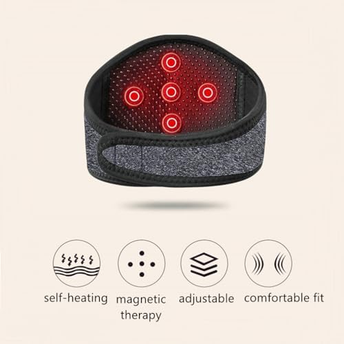 Heated Neck Support Brace Neck Heating Pad Wrap for Pain Relief Magnetic Therapy Neck Strap Adjustable Neck Support Neck Warmer Neck Protector for Neck Arthritis Migraine Headaches Neck Relax Unisex