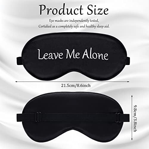 Geyoga 4 Pieces Funny Eye Mask for Sleep Soft Satin Blocking Blindfold with Adjustable Strap Silk Eye Cover Out Lights Travel for Women Men Travel, Nap, Meditation (Black, Ink Green, Navy Blue, White)